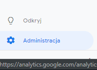 Zakładka Administracja Google Analytics
